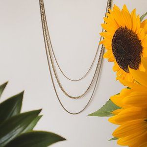 Park Lane 37" Long Multi Strand Antique Brass Tone Chain Layered Simple Necklace